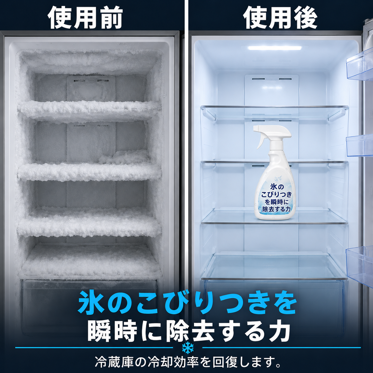 🧊 冷蔵庫用 急速クリーニング＆霜取りスプレー 50%オフ＆送料無料